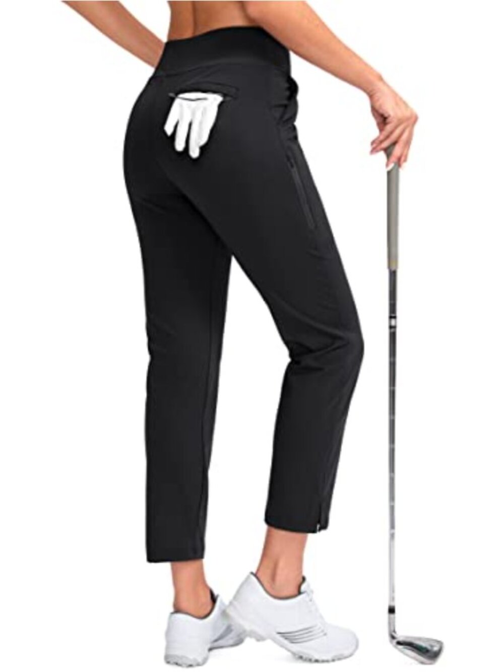 Women's Stretch Golf Pants High Waist Ankle Dress Pants with Pockets